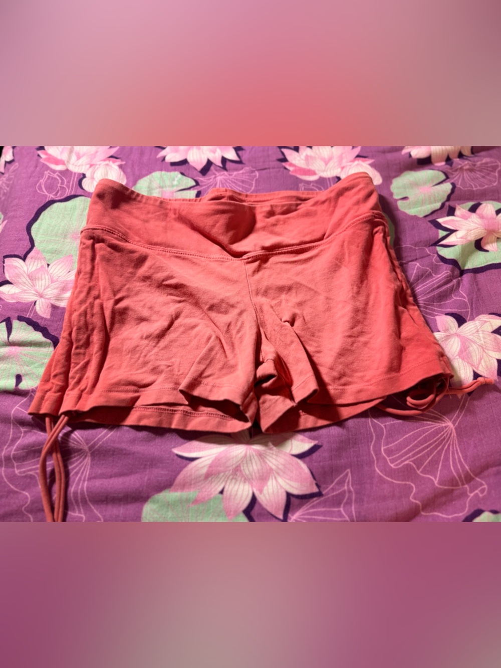 Lily Lotus Coral Pink Athletic Shorts